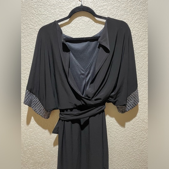 SOLD Jessica Howard Embellished Matte Jersey Cocktail Dress Black Silver Size 6 - Picture 6 of 10